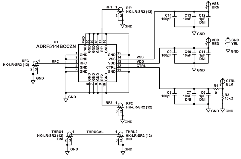 Schematic - Analog Devices Inc. ADRF5144-EVALZ Evaluation Board